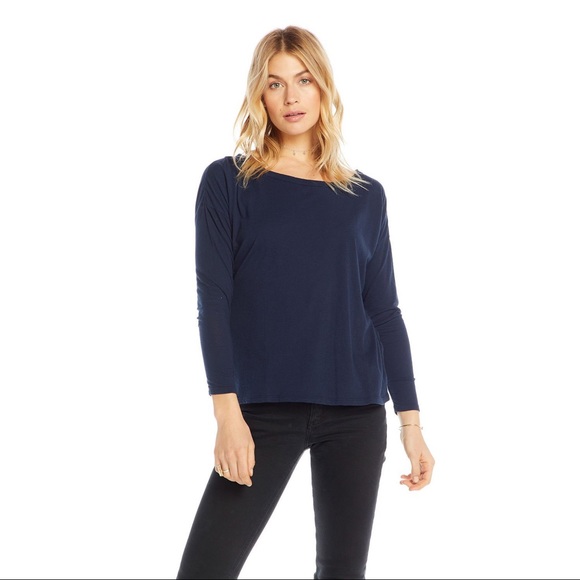 Chaser Long Sleeve Dolman Tee Blue Size Medium NWT - Picture 3 of 5